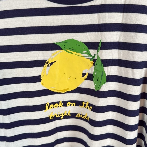 Kate Spade Navy Stripe Lemon Bright Side Tank Dress Size XL - Picture 2 of 6
